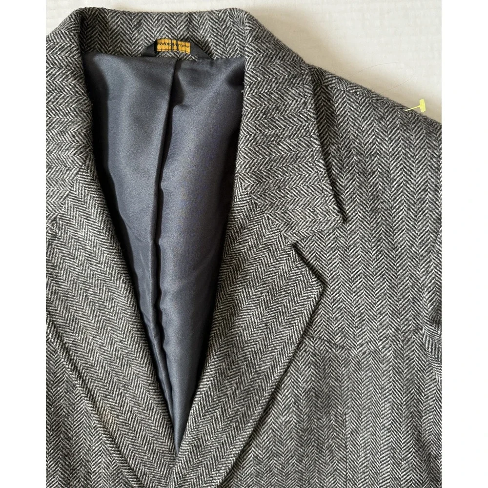 PIONEER WEAR - Mens VINTAGE Herringbone Wool Blend Blazer Jacket - USA - Size 42